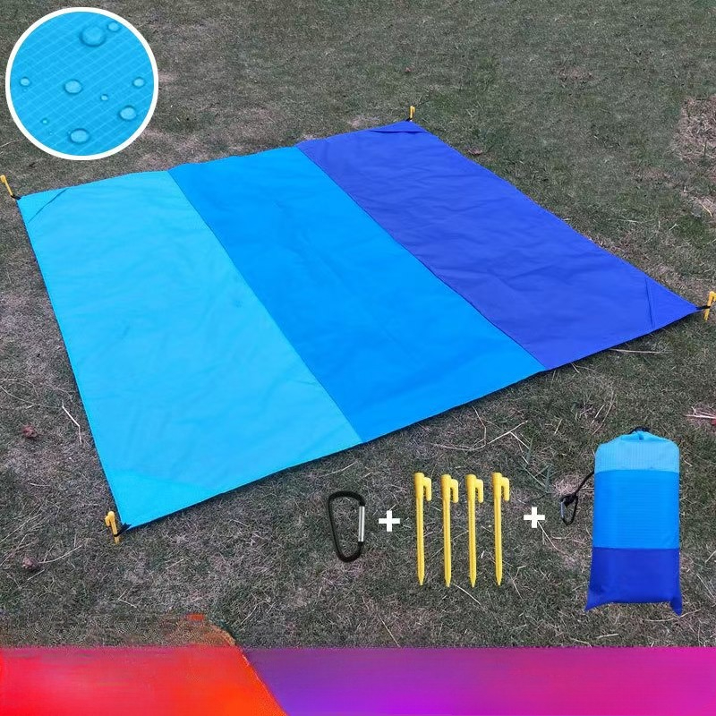 TEMU Extra-large Outdoor Beach Mat Measuring 82.68 Inches By 78.74 Inches, Designed To Be Lightweight And Resistant To Sand, Perfect For Picnics, Beach Trips, Camping, And Hiking