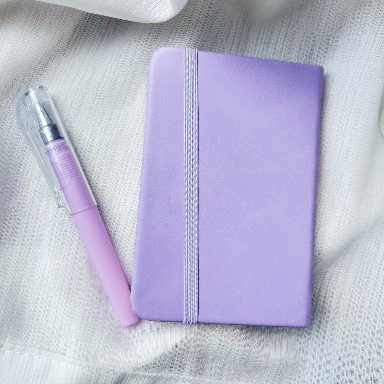 TEMU 1 Set Of Artificial Leather Pocket Notebook Set Comes With A Matching Pen- A Soft Mini Diary, Each Book Has 100 Lined Pages, An Elastic Closure,