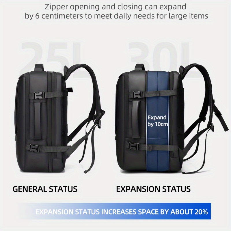 Weixier Sac à dos portable extensible - Sac à dos de voyage grande capacité avec compartiment pour ordinateur portable de 39,62 cm, sac à dos d'affaires robuste, plusieurs poches zippées, bretelles d'épaule réglables - Sac à dos extensible pour le travail, l'école, les vacances - Sac à dos unisexe pour hommes et femmes (noir), trajet quotidien, design élégant, construction durable, travailleurs de bureau, épais