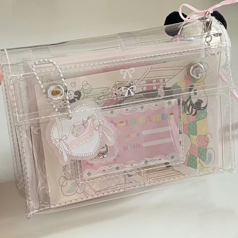 

Extra-large Clear Pvc Pencil Case - 4/6-layer Organizer For School Supplies & Makeup Storage, Portable Design