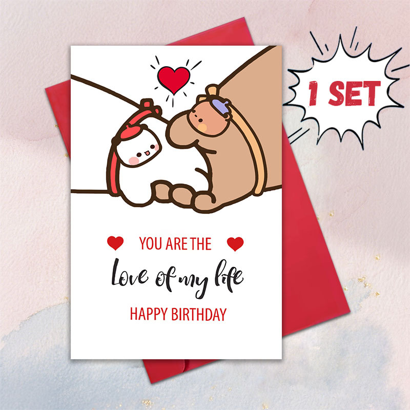 TEMU 1 Set Of Birthday Greeting Cards, Featuring And Dudu Theme, With Envelope (4.72in X 7.09in). Perfect For Husband, Wife, Boyfriend, Girlfriend,
