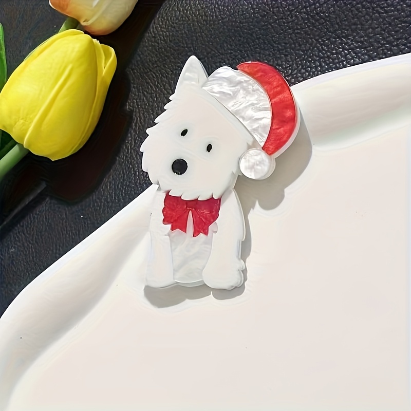 TEMU 1pc Christmas Dog Brooch, Suitable For Christmas Party Wear