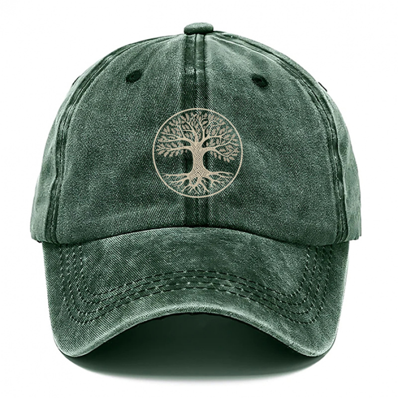 TEMU 1 Tree-print Hat, Men's Fashion Washed , Women's Beach Hat, Outdoor Leisure Hat, Breathable Baseball , Adjustable Hat, Suitable For Outdoor