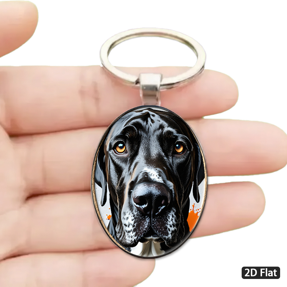 TEMU 2d Flat - 1pc 2d Flat, "minimalist Style ' Kitchen Guardian' Themed Keychain, Featuring Realistic Golden Eyes And A Colorful Abstract Background