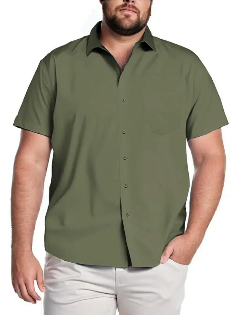 big tall dress shirts men short sleeve button casual - Temu big tall dress shirts men short sleeve button casual - Temu