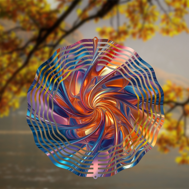 8-teiliges Sublimations-Windspinner Set - 3D Aluminium, Doppelseitig Bedruckbar, Mit Haken & Kristallanhängern