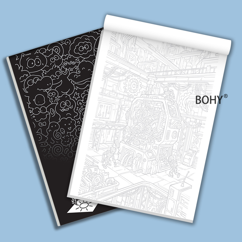 TEMU 1 Stress-relief Adult Doodle Tracing Book, Featuring Line Art Patterns With Themes Such As European Street Scenes, Vintage Girls, Mandala , And
