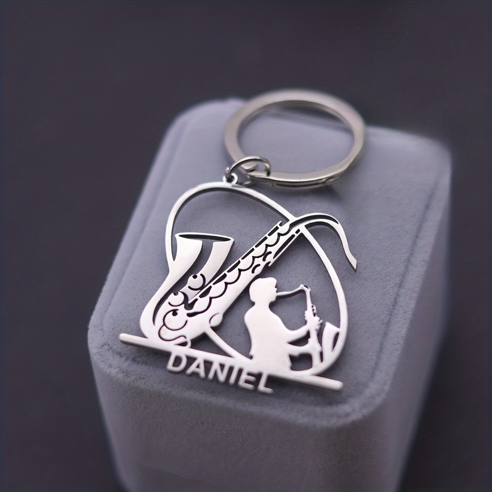 TEMU Portachiavi personalizzato con - Senza catena, con striscia di e chiave - Regalo per musicisti, anniversari, compleanni, Natale, San - Elegante