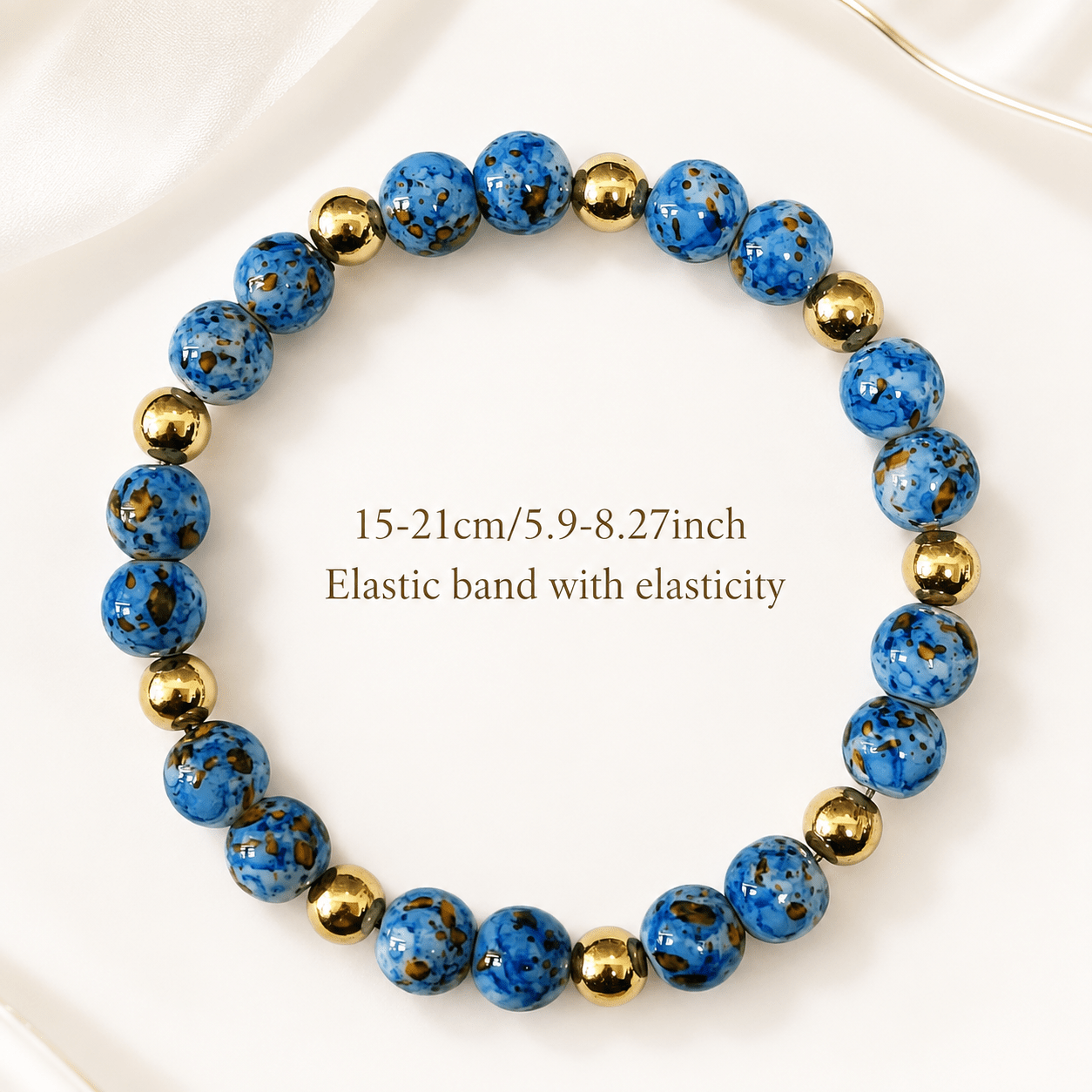 Natural Stone Bead Bracelet, Multicolor Adjustable Design