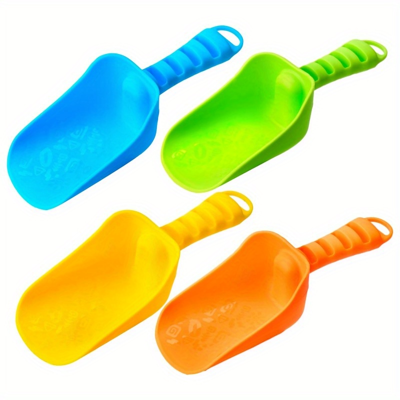 TEMU Joyfy Beach Sand Shovels For Kids - 4 Packs Shovels Colorful Scoops Travel Sand Toys For Toddlers Kids Outdoor Digging Play, Heavy Duty Plastic