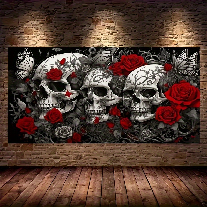 Image of 5d Large Size Diamond Painting Kit, 100×50cm/ 70×40cm, And Floral Pattern, Frameless Crystal Mosaic Art. Beginner Set For Adults, Wall Decor And Birthday Gift