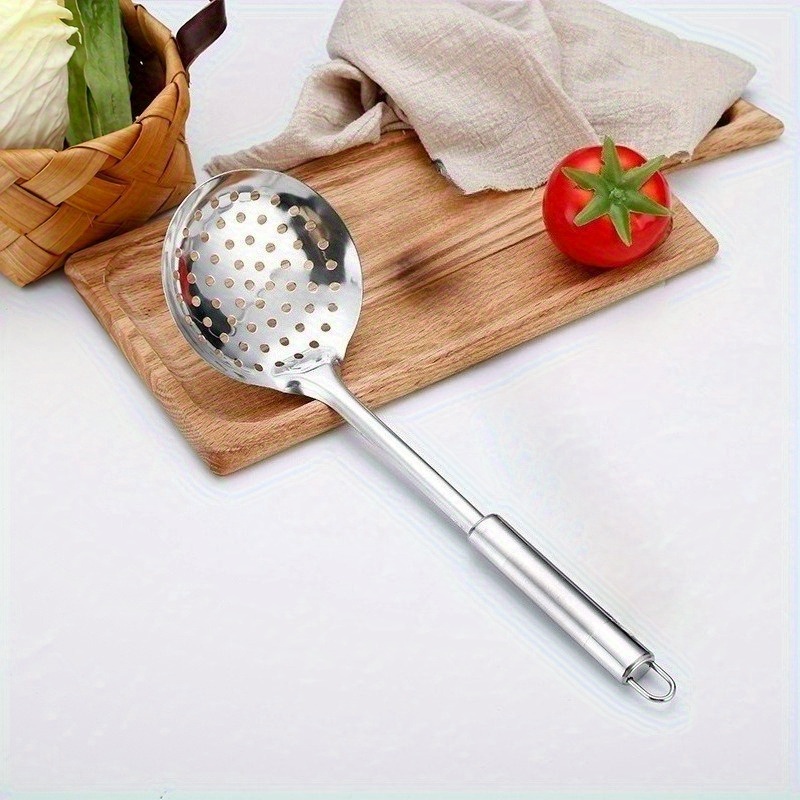 E-shop Großer Schlitzlöffel, Runder Schlitzlöffel, Schlitzlöffel mit langem Griff, Robuster Küchen- und -Löffel, Geeignet für Zuhause und Restaurant,