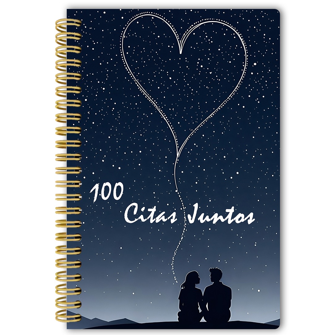 TEMU 1 pieza Planificador de pareja "100 Citas Juntos" - Diario romántico de noches de en español/inglés, cubierta de con cielo estrellado,