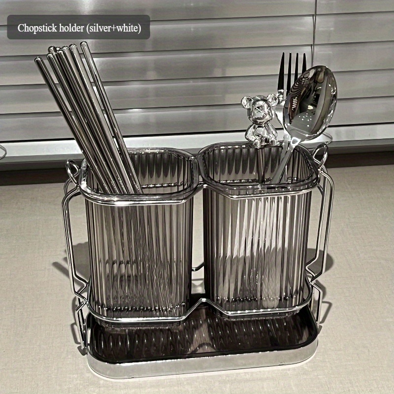 TEMU 1pc Nordic -draining Chopstick Holder, Kitchen Utensil Storage Box, Home Shelf, Chopstick Basket, Kitchen Utensil Storage Cage, Multifunctional
