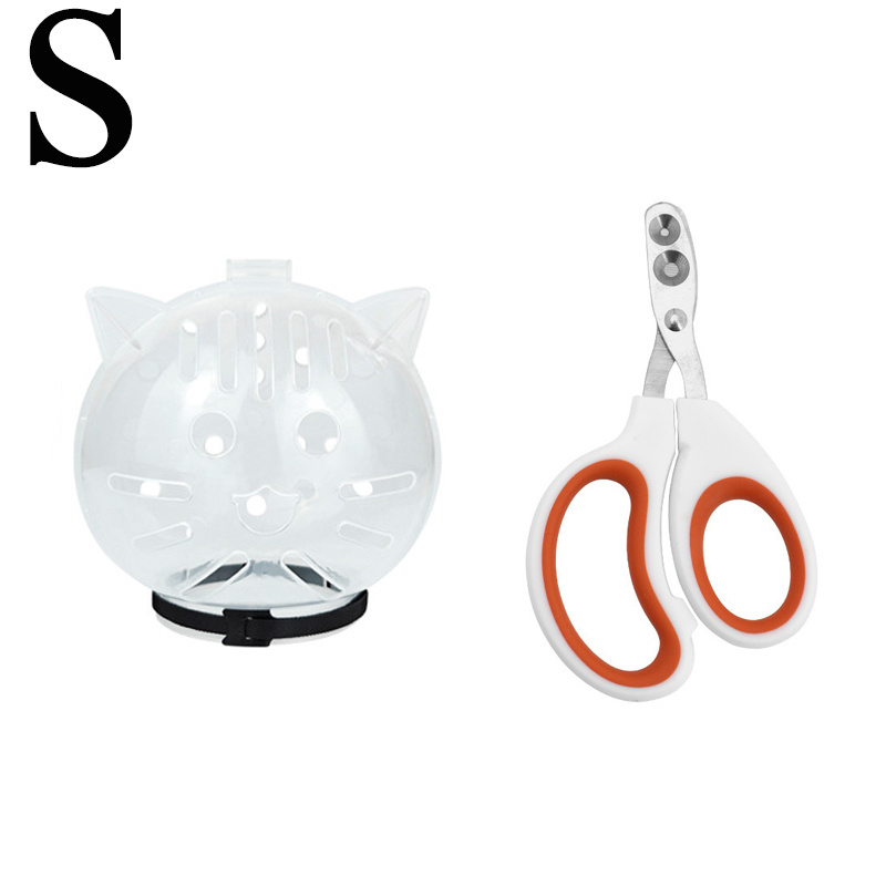 TEMU 2pcs Transparent Breathable Cat Collar With Space Hood, Includes Pet Nail Clippers. Bathing, Nail Trimming, Fighting, Scratching, And Licking