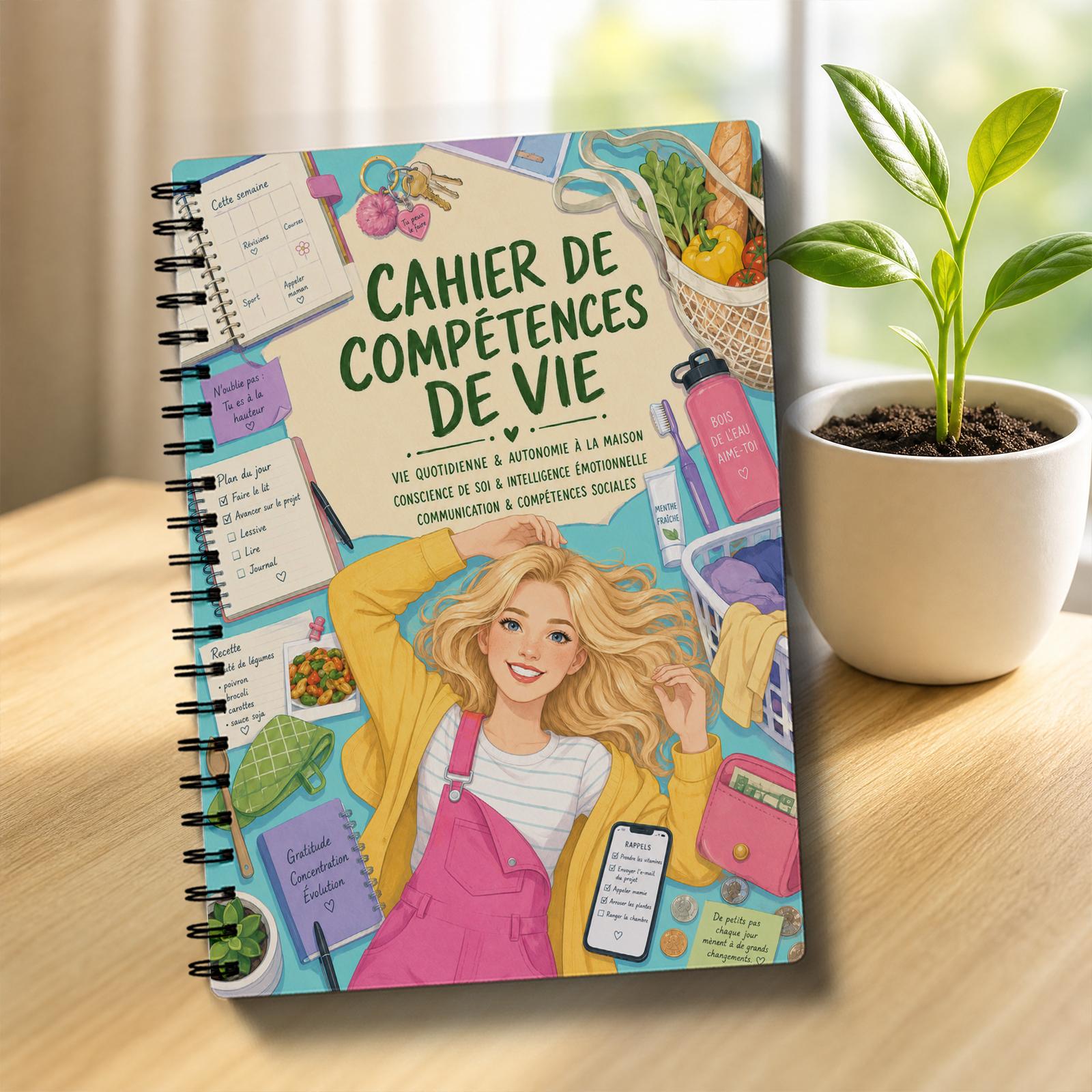 TEMU Cahier d'exercices de compétences de vie en langue française pour adolescents et adultes : Guide d'adulte avec du temps, agenda de soins