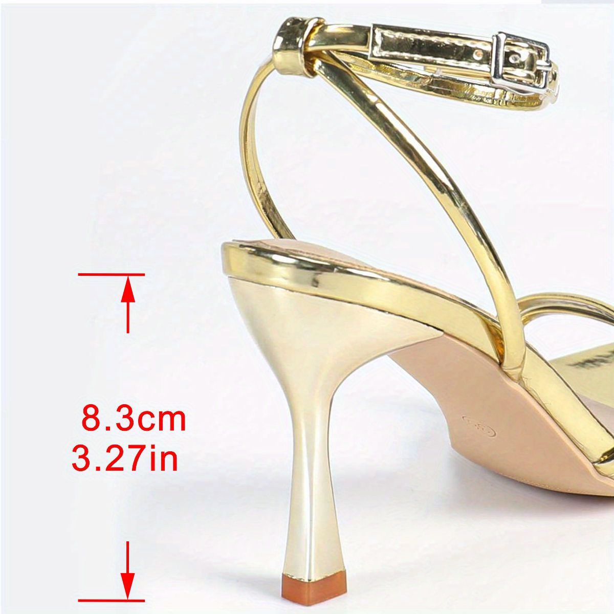 Women'S Adjustable Buckle Ankle Strap Stiletto Sandals - Open Toe, High Heel, Faux Cover, Summer Fashion, Rubber Sole, Hand Washable, Stylish White Cover Strap Design, Summer Footwear | Elegant Footwear | Adjustable Strap Sandal
