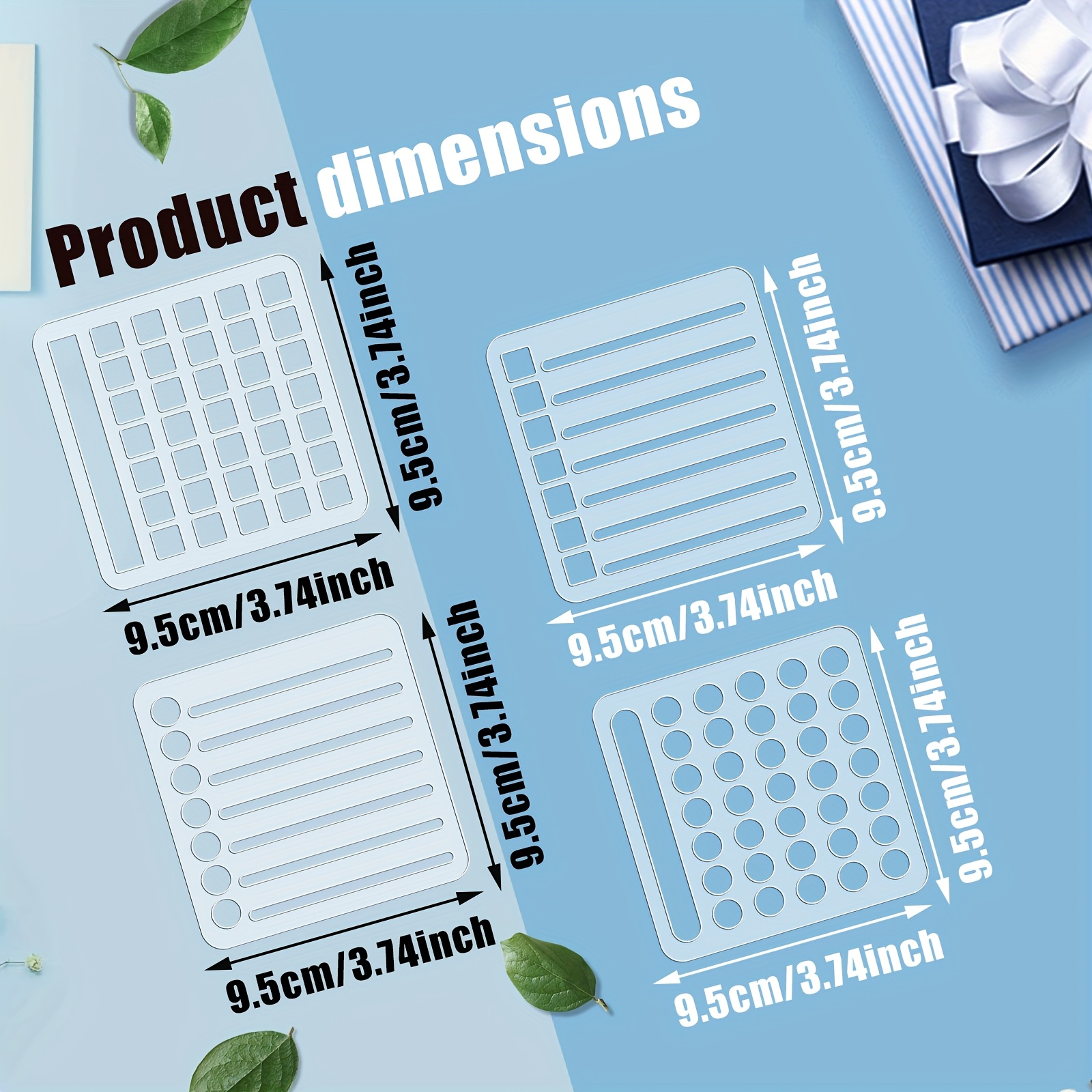 TEMU 4pcs Modèle de Journal en Acrylique, [Modèle de Journal | Outil de Calendrier] 4pcs Modèles de Journal à Ouverture Rapide | 4 Styles d'Outil de