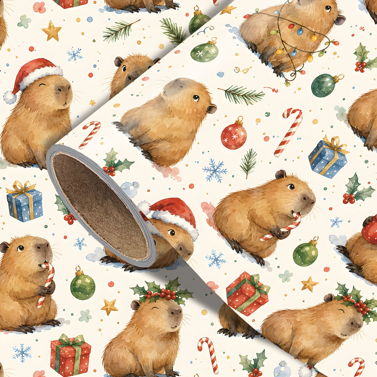 TEMU 1 Roll Funny Christmas Wrapping Paper - Xmas Pattern, - Measuring 45cm × 300cm (17.7in × 118in)