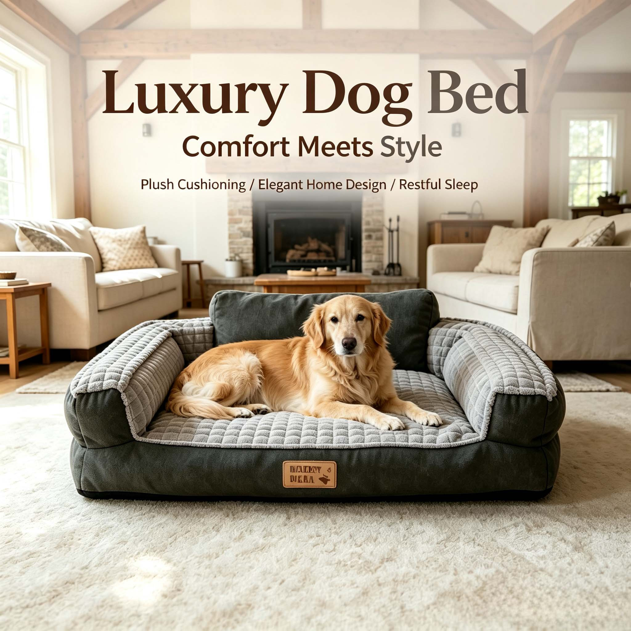 TEMU Jumbo Calming Dog Sofa Bed Washable Pet Couch Lounger For Large Dogs Up To 99lbs