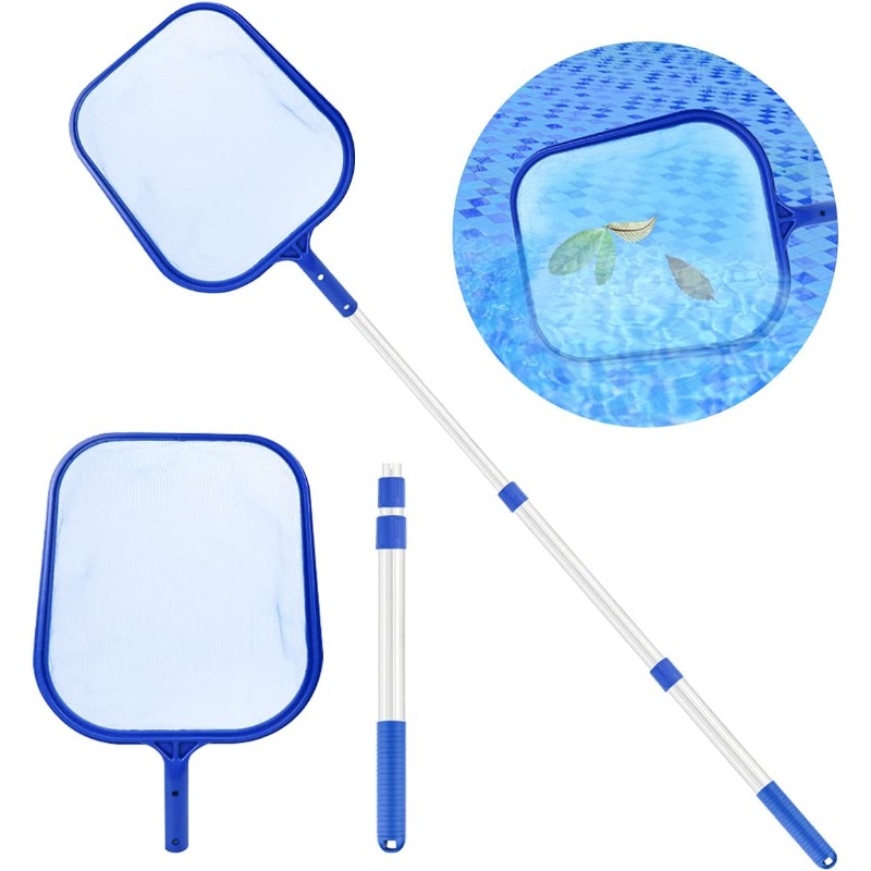 Image of Pool Skimmer - Pool Cleaning Net With 3-section Adjustable Telescopic Aluminum Rod, Mesh Pool Skimmer, Suitable For Swimming Pools, Spa Pools, Hot Tubs, And Leaf Skimmers