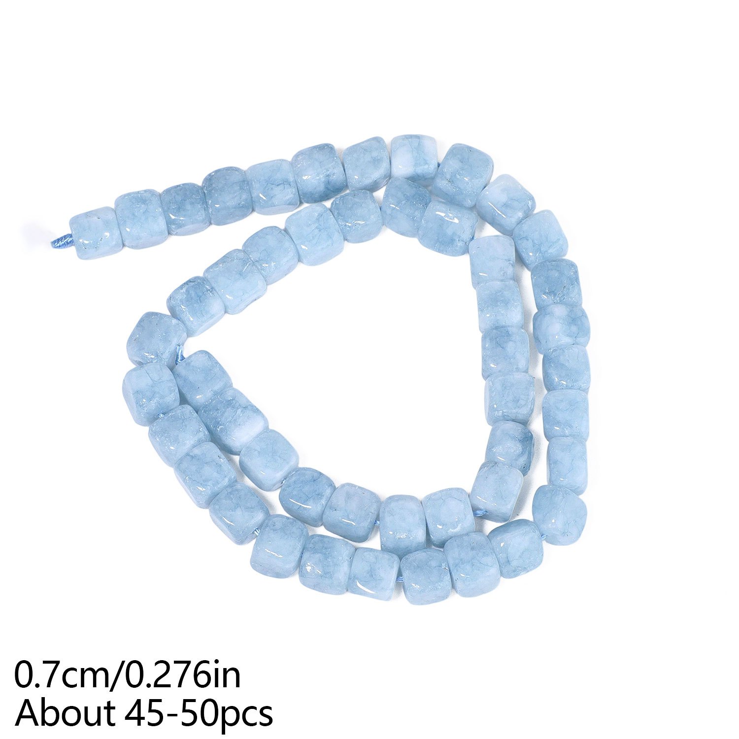 TEMU 7mm Natural Stone Square Shaped Aquamarine Loose Beads, Suitable For Jewelry Making Charm Necklaces, Earrings, Pendants, Bracelet Additions,