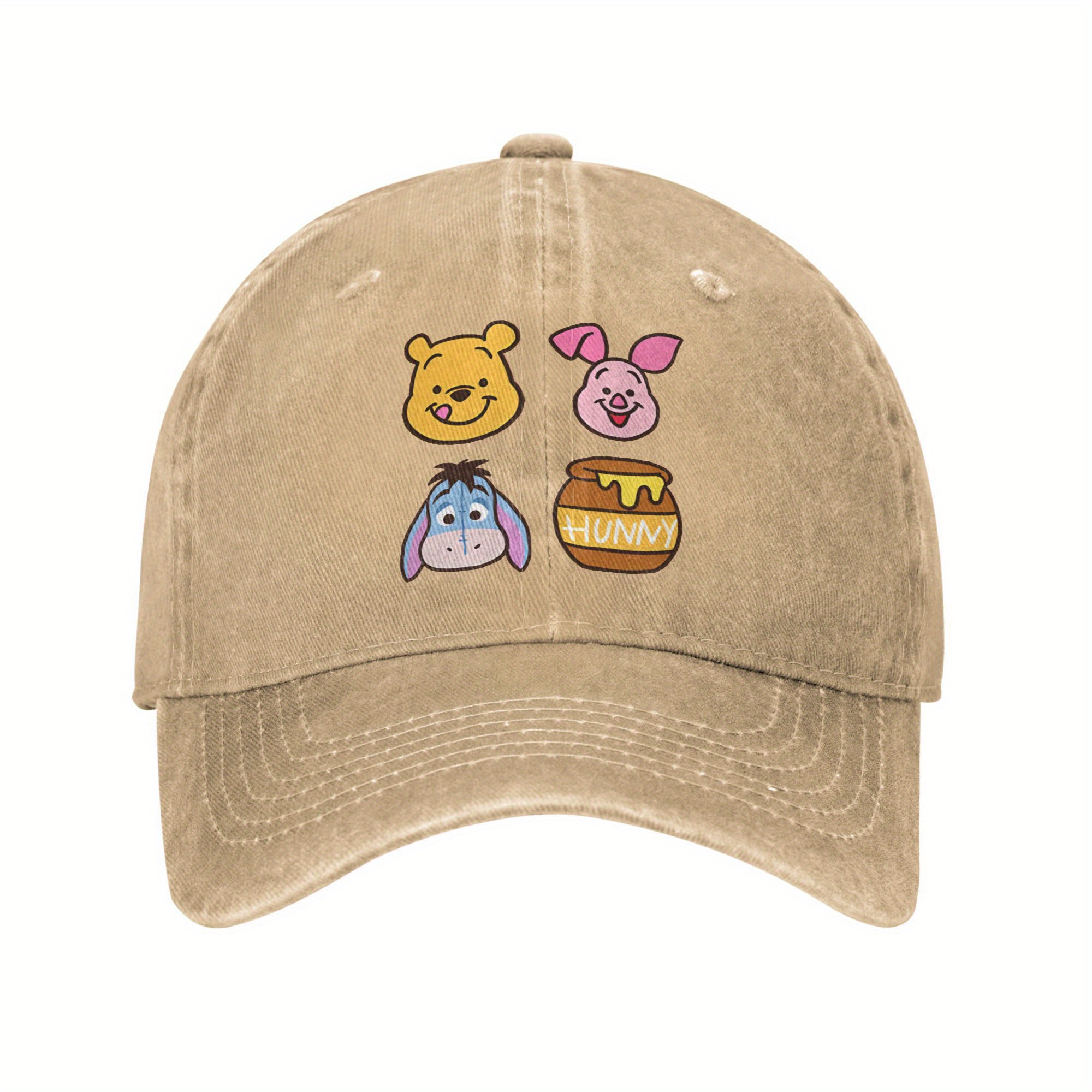     cartoon characters baseball cap adjustable unisex snapback hat with cute honey   casual fit for men and women   hat details 1
