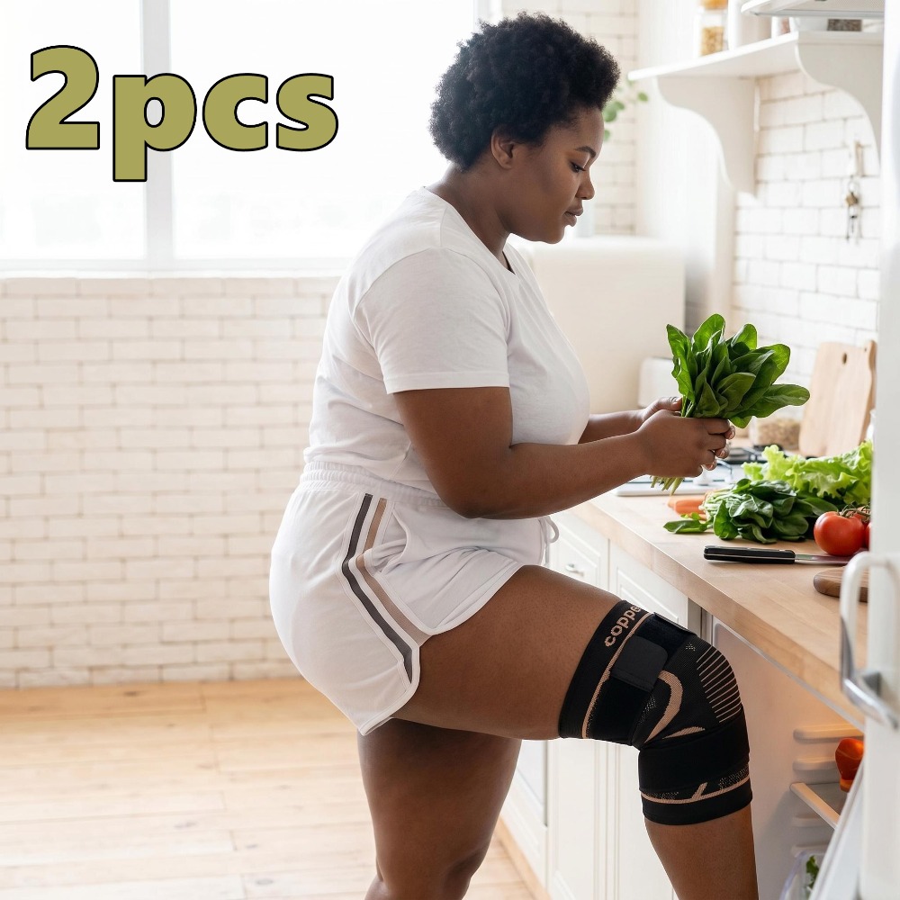 TEMU 2 Super Large Size Compression Leg Sleeves, Elastic Knee Sleeves, With 2 Pressure Straps, Providing Compression And Anti-slip Locking, For Heavy