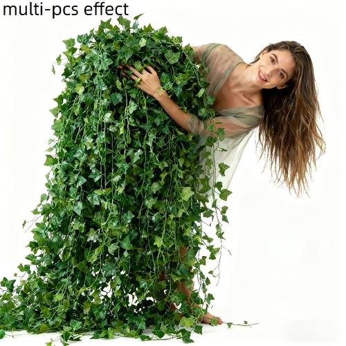 48pcs set single strip size 80cm artificial ivy leaves vine artificial wreath green hanging plants for bedroom decor aesthetics party wedding walls spring and summer decorations valentines day st patricks day
