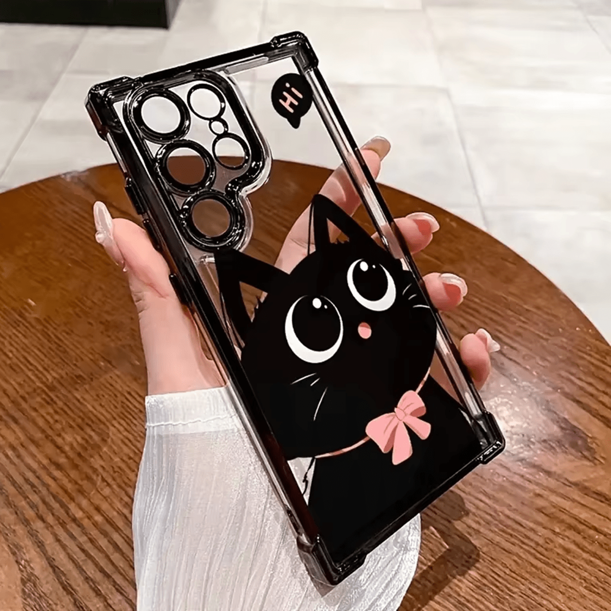 TEMU Phone Case: Cute Cartoon Black Cat Plating Clear Phone Case Suitable For Galaxy S26 Ultra S26 Plus S25 Fe S25 Ultra Cases S24 Fe S23 Plus 5g S22
