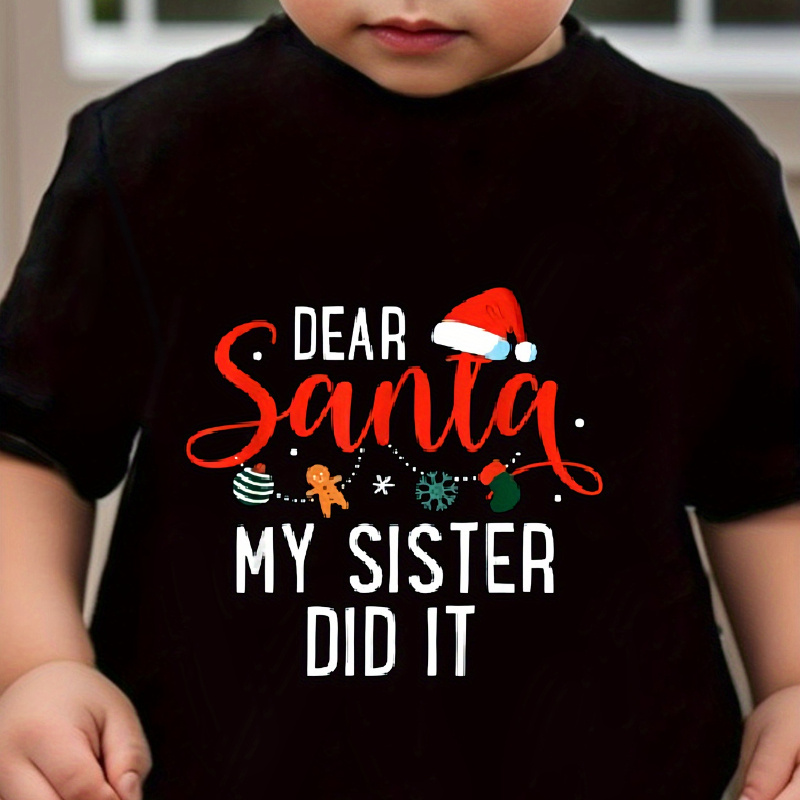 

Boys' ' My Sister Did It' Christmas Tee - 100% , , Top For