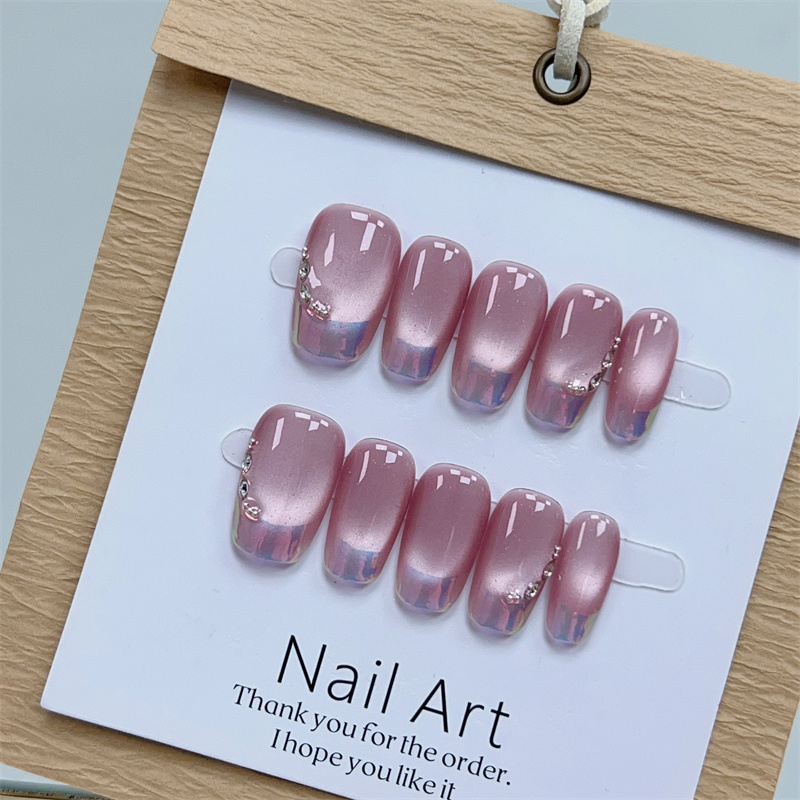 

Press-on Nails - Red With Accents, Medium Square Shape, Christmas & ,, , Sexy
