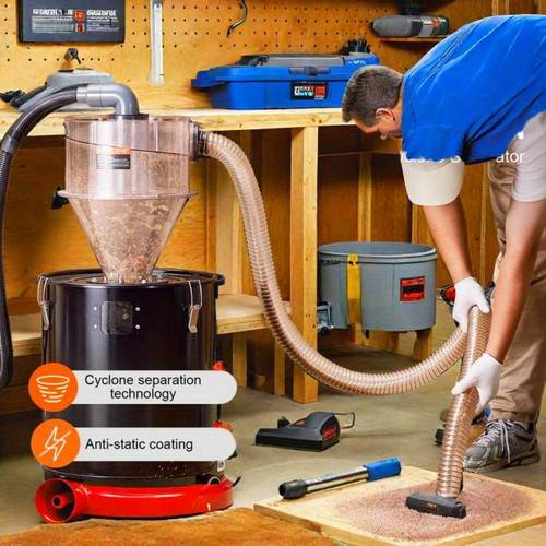 High Cyclone Dust Separator Compatible with 50L Vacuum Cleaner Tank for Powerful Dust