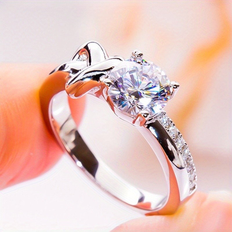 Women's Heart Moissanite Ring in 925 Silver