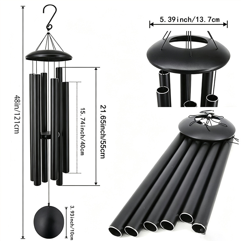 TEMU 48-inch Oversized Outdoor Deep Sound Wind Chime - A Soothing Outdoor Wind Chime, Unique For Outdoor Use, Perfect For Indoor, Home, Lawn, Porch,