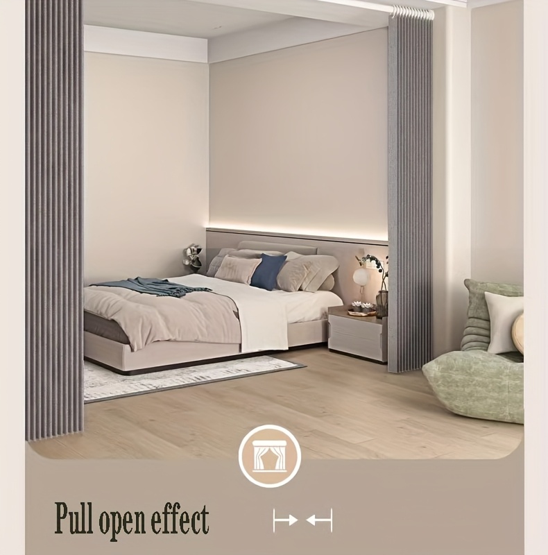 A Foldable Beige Stylish Large-sized Partition Door Curtain, Warm for All Seasons, Fashionable and Beautiful for Home Decoration, and Easy to Store.