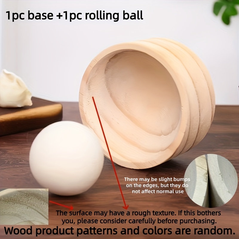 TEMU Wooden Dumpling Maker With Rolling Ball - Manual Kitchen For Perfect Round Dumplings, No Electricity Needed, Durable Wooden Press For Homemade