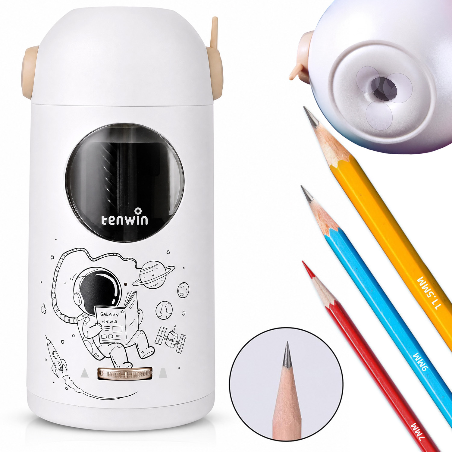 Pencil Sharpener With 3 Adjustable Sharpening For Home, Office, And School Use