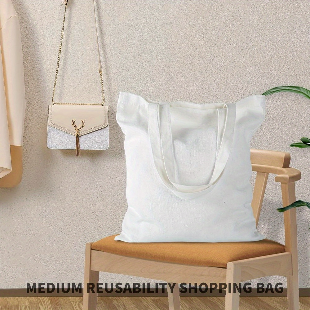 10-40pcs Sublimation Canvas Tote Bags Bulk Blank Tote Bags Screen Printing  Reusable Polyester Grocery Bags for Sublimation Heat Transfer Vinyl DIY Cra