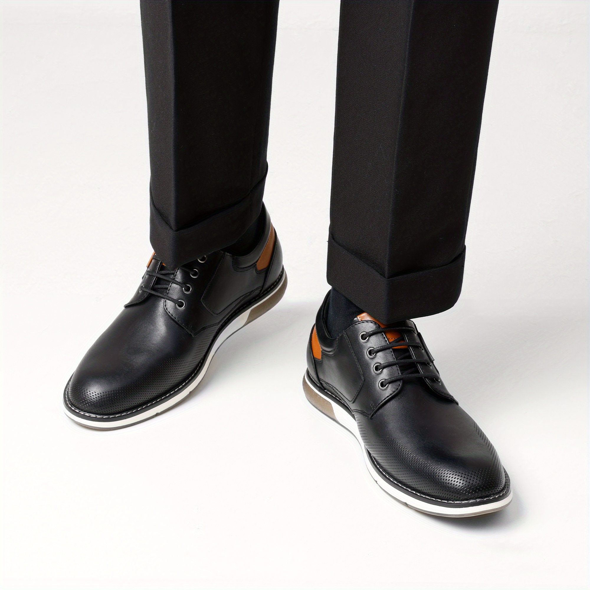 mens black wide dress shoes High-Waisted Pull-On Slimming Straight-Leg Pant
