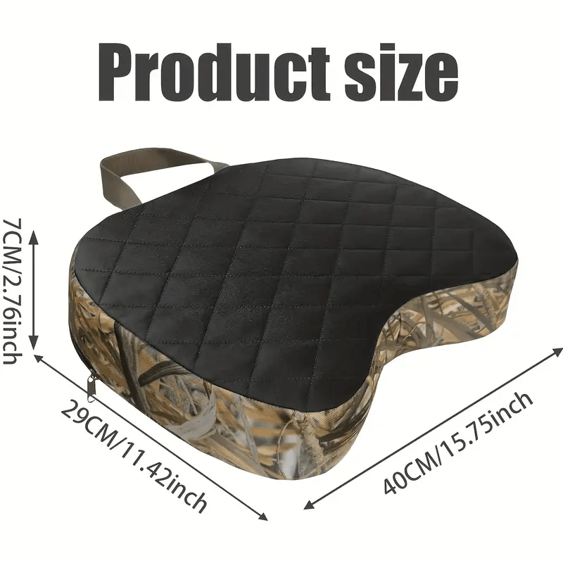 1pc thickened lightweight outdoor chair cushion with handle portable leisure fishing cushion   camouflage multifunctional seat for hunting fishing chair cushion camouflage design durable fabric Product details 2