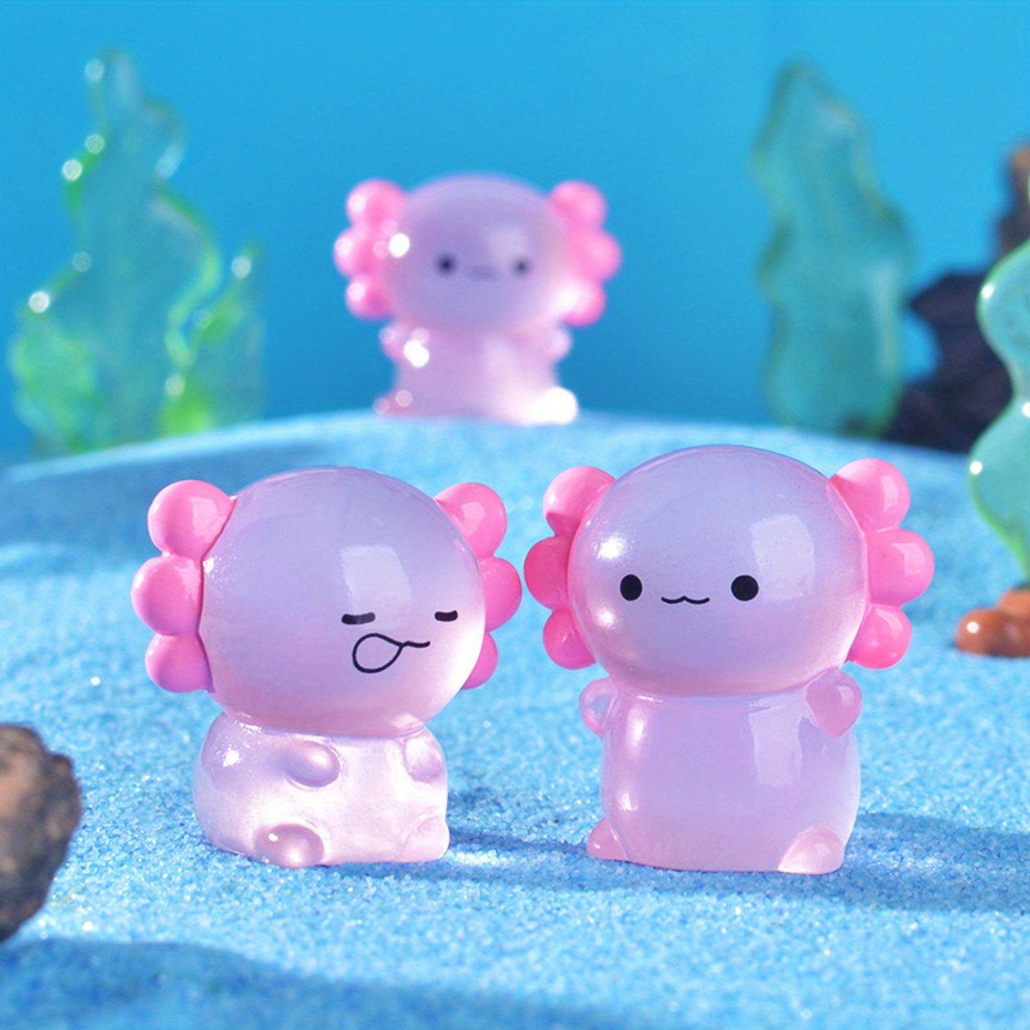 96 pz Luminoso Mini Resina Axolotl In Miniatura Axolotl Figurine Piccolo Axolotl Ornamento per Giardino Paesaggio Acquario Dollhouse Decor  15