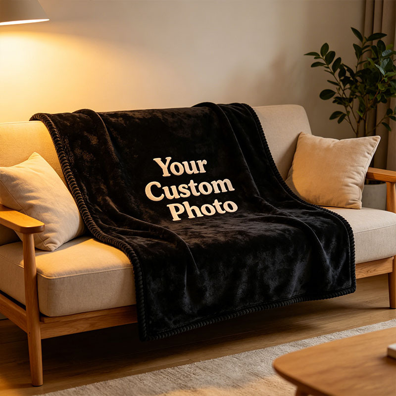 TEMU Custom Personalized Photo Blanket, Soft Throw Blanket, Printed With Your Own Pictures And Text, Commemorative Gift, Suitable For , Sofa,, Home