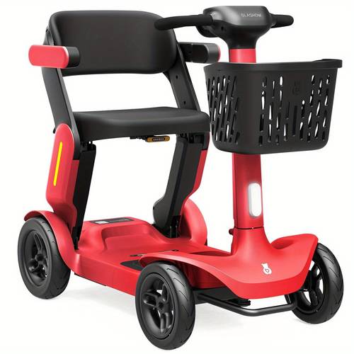 s3 foldable mobility scooter 25 miles charge safety lightweight for travel led basket 6 mph max