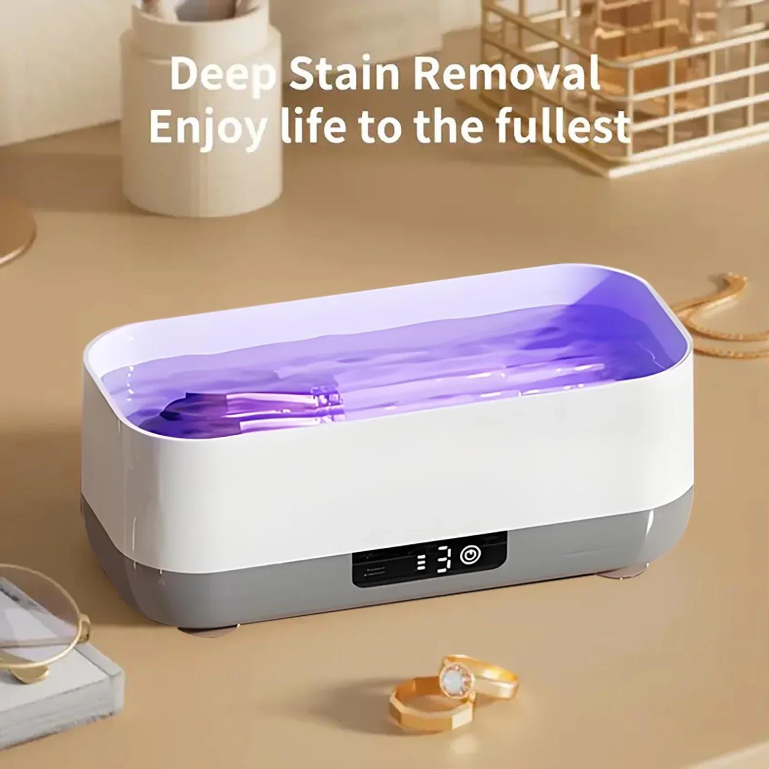 popular   portable glasses braces dentures jewelry cleaner usb rechargeable high frequency vibration 360 deep cleaning   at home for watches makeup brushes etc household appliances and personal care products   Product details 1