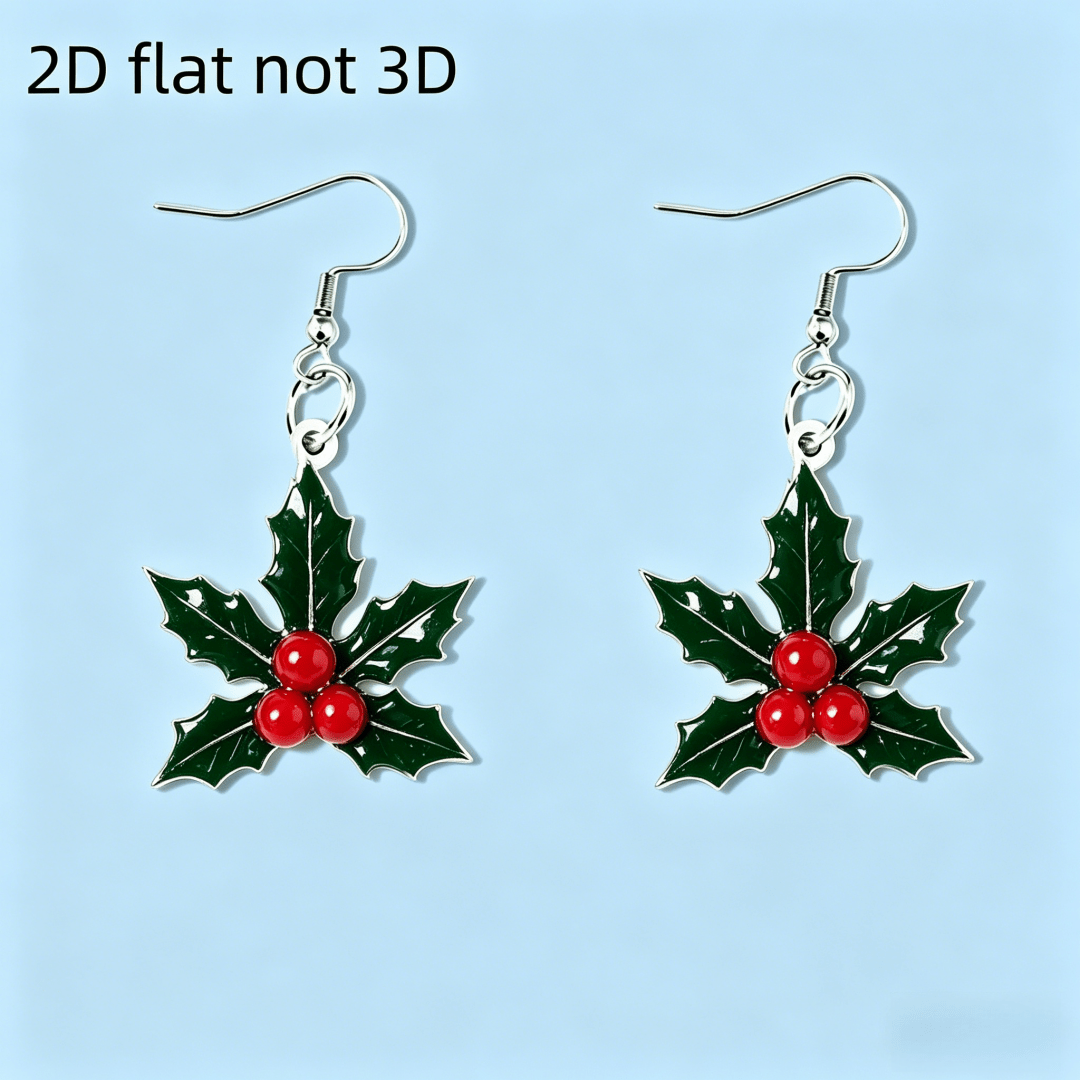 TEMU Pendientes colgantes planos 2D de de navideño, pendientes colgantes de esmalte 2D para mujeres
