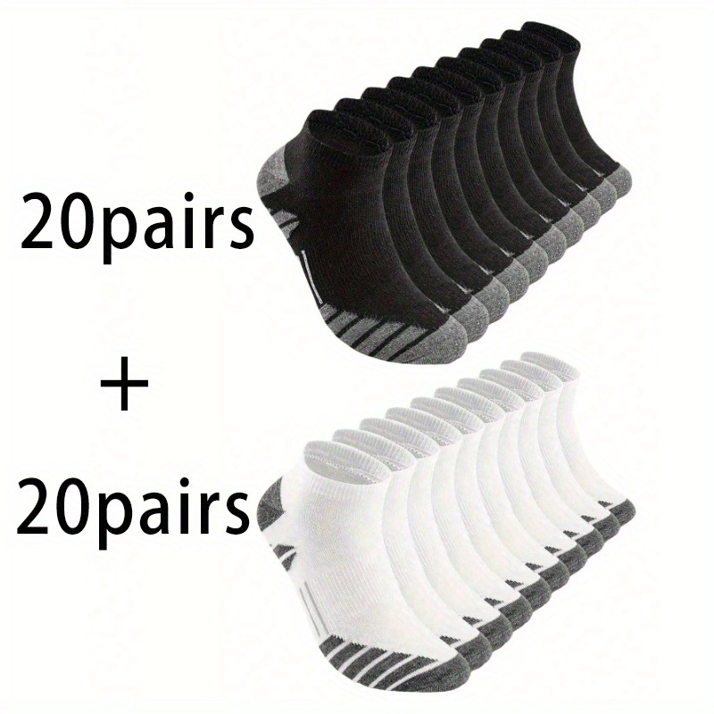 40 paar heren deodorant zweetabsorberende lage sokken, comfortabel en ademend
