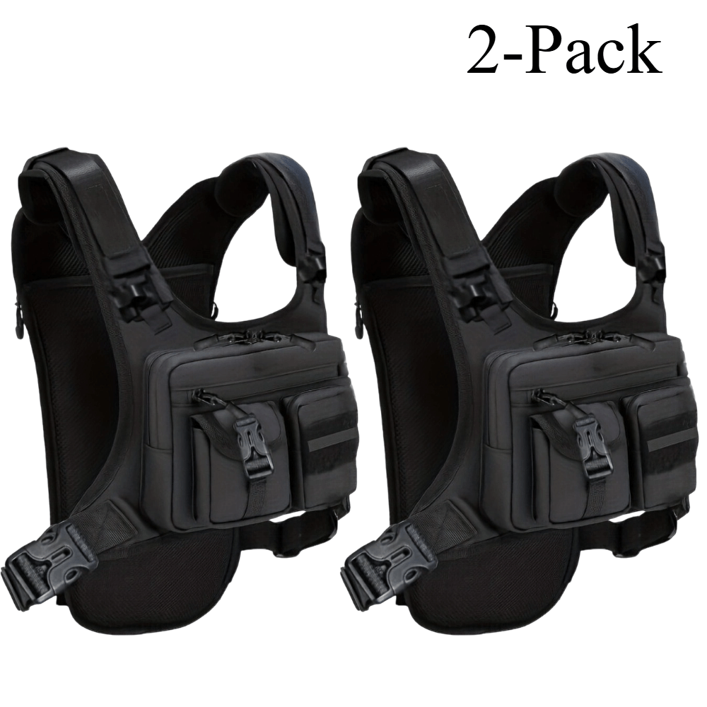 TEMU 2-pack Lightweight Sports Hydration Chest Pack With Waist Belt, Reserved Water Bladder Slot, Comfortable Padded Straps Multi-pocket Molle