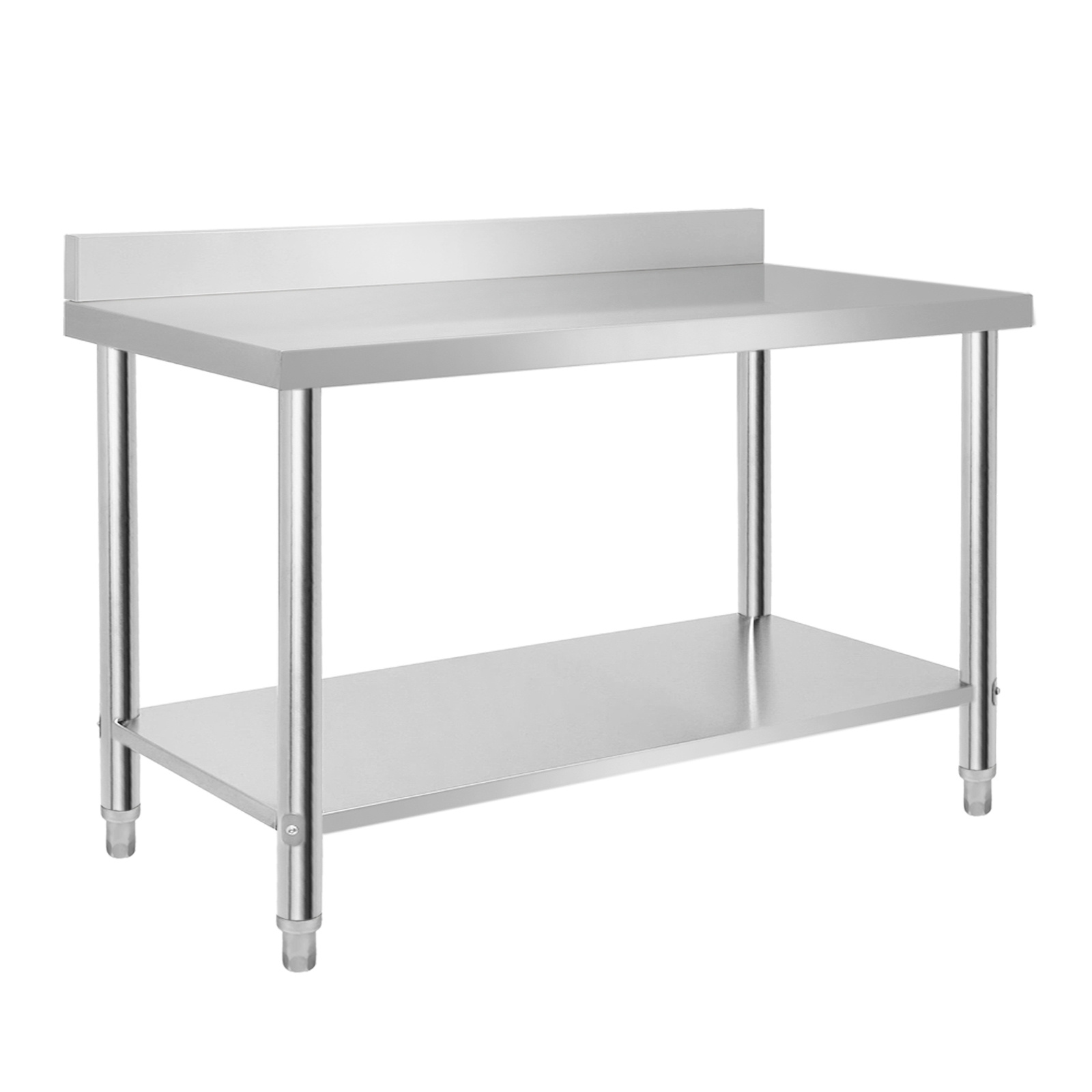 Stainless Steel Workbench, Fixed Island Table, Kitchen Table, Adjustable Height, Suitable For Kitchens And