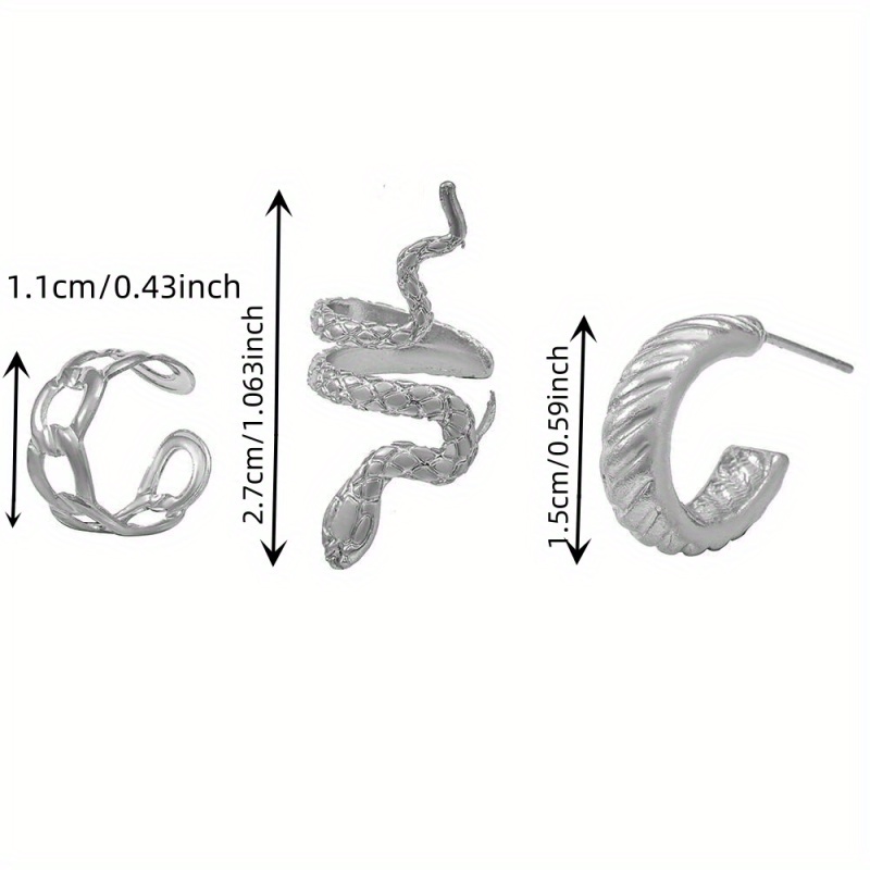 3-6pcs Creative Women's Snake Ear Stud Set